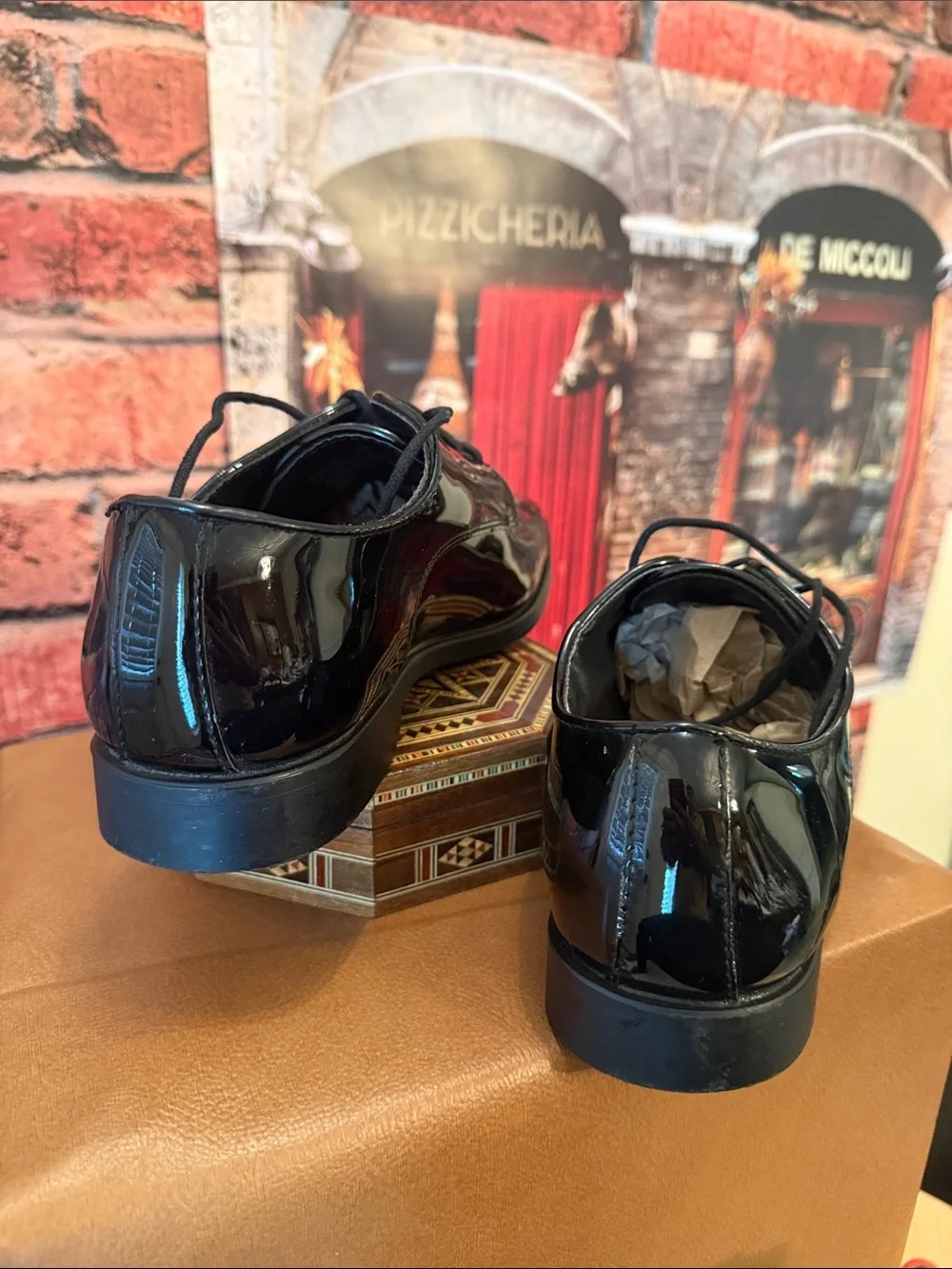 Joseph Abboud Men's Black Patent leather Tuxedo Shoes
